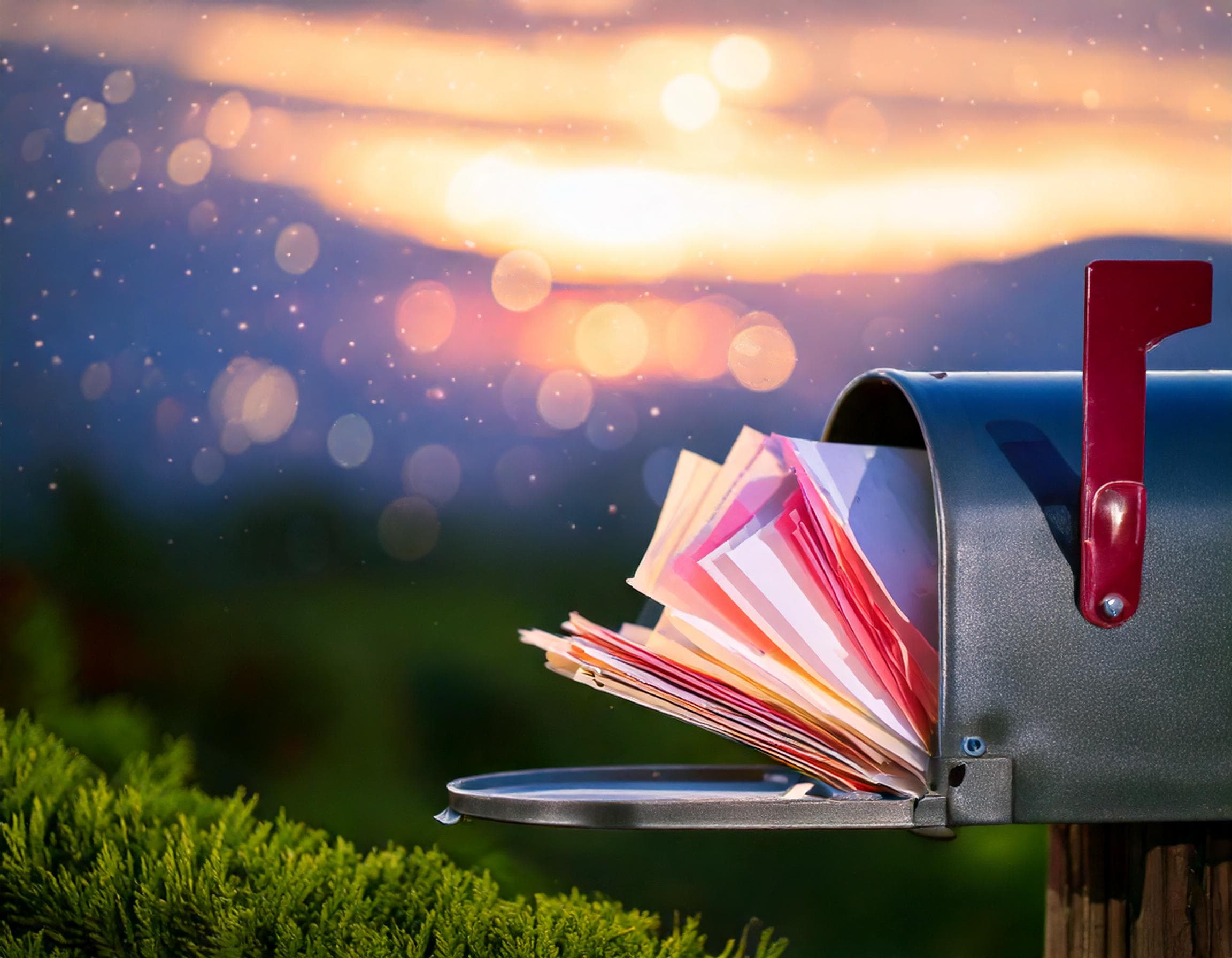 Open mailbox with letters inside